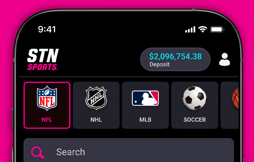 STN Sports mobile sportsbook UI